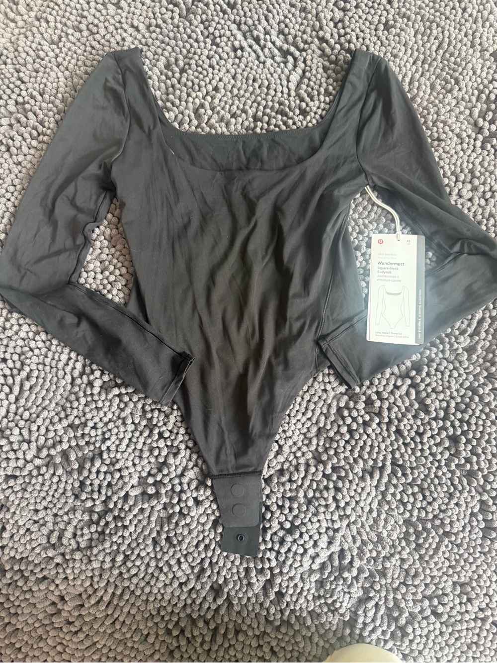 NWT Lululemon Wundermost Square-Neck Bodysuits XS Color Black